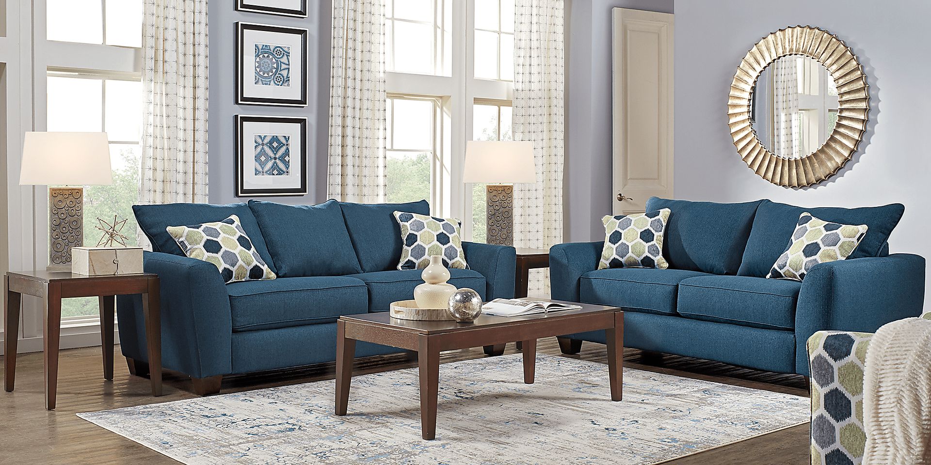 Bonita Springs Blue 5 Pc Living Room - Image 1