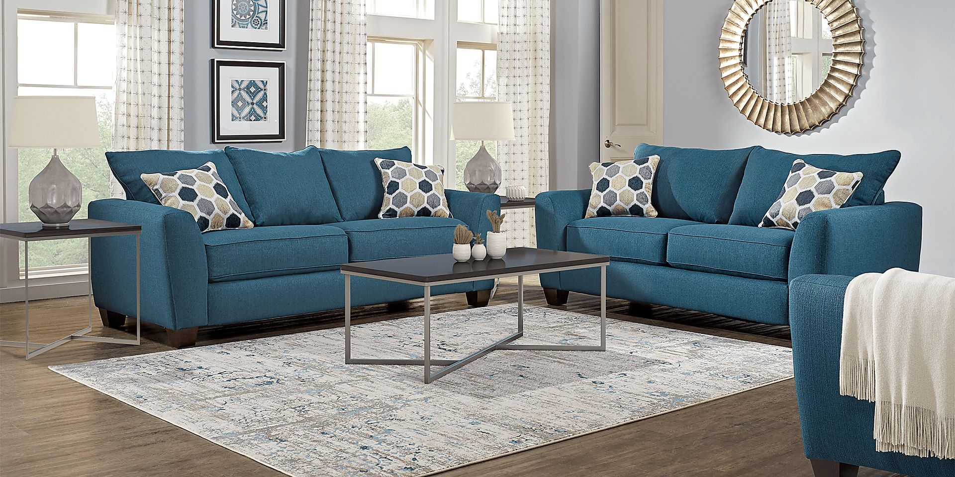 Bonita Springs Blue 8 Pc Living Room - Image 1