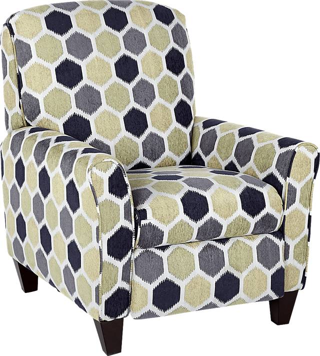 Bonita Springs Blue Accent Pushback Recliner - Thumbnail - Image 1