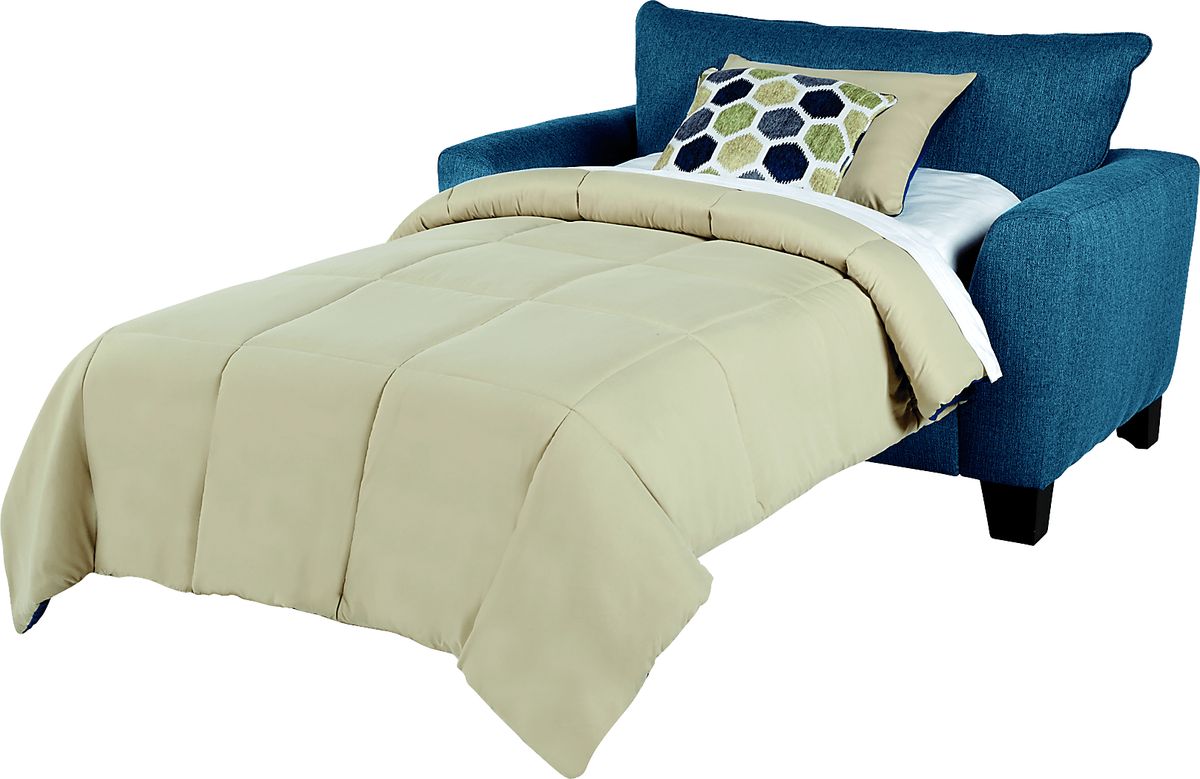 Bonita Springs Blue Textured Sleeper Chair | Rooms to Go