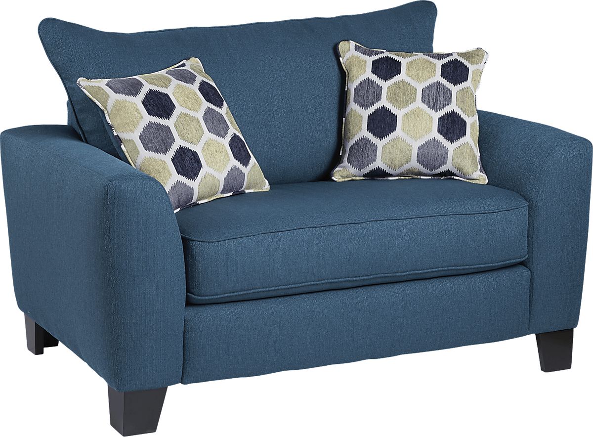 Bonita Springs Blue Textured Sleeper Chair Rooms to Go