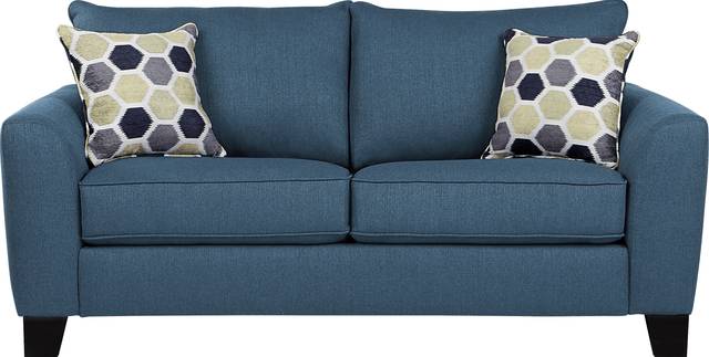 Bonita Springs Blue Gel Foam Sleeper Loveseat - Thumbnail - Image 1