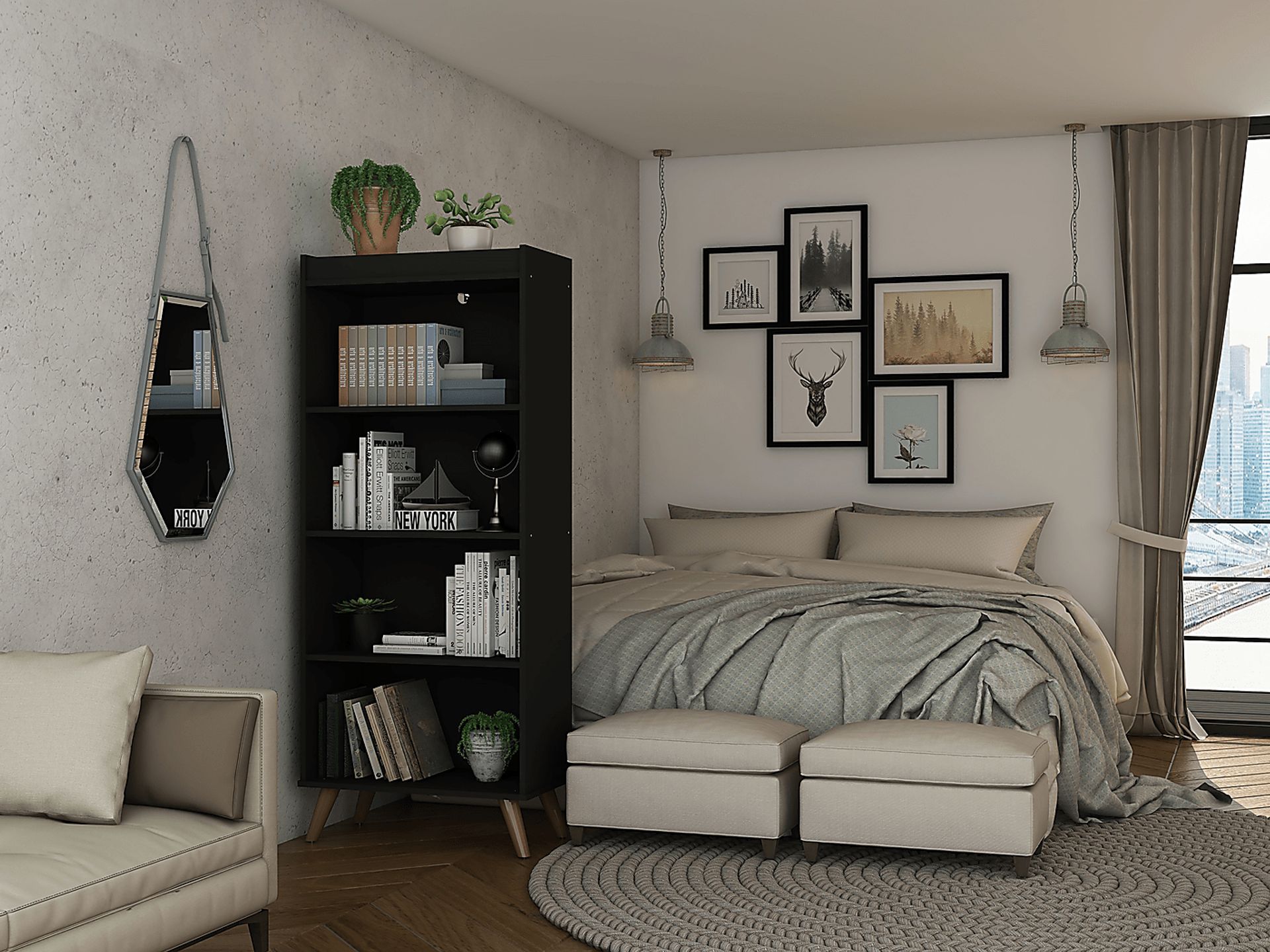 Bonnedelle Black Bookcase - Image 2