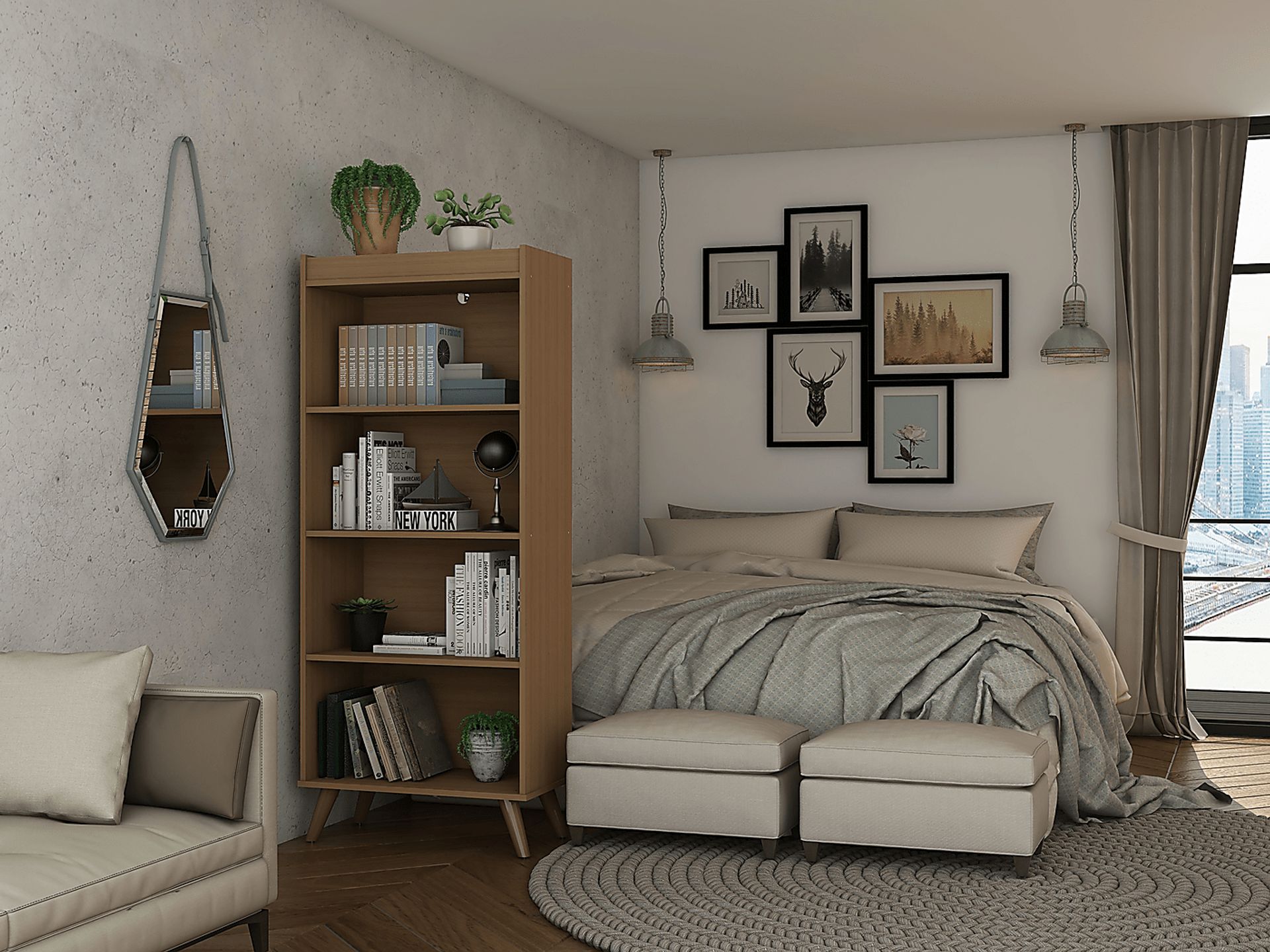 Bonnedelle Brown Bookcase - Image 2