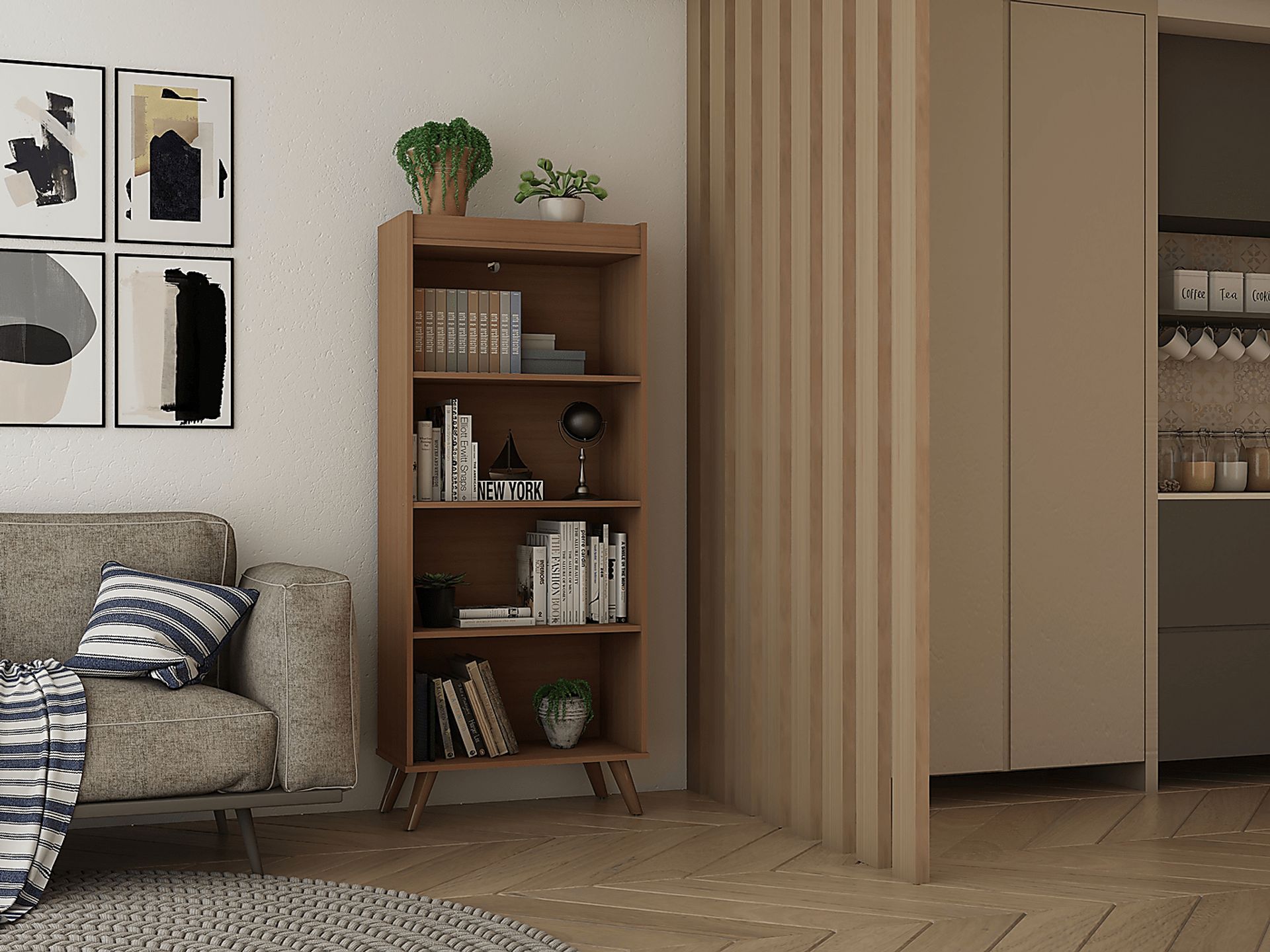 Bonnedelle Brown Bookcase - Image 4