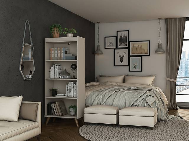 Bonnedelle Off-White Bookcase - Thumbnail - Image 2