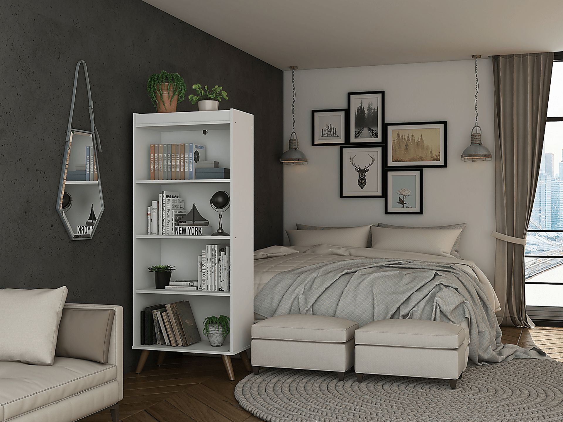 Bonnedelle White Bookcase - Image 2