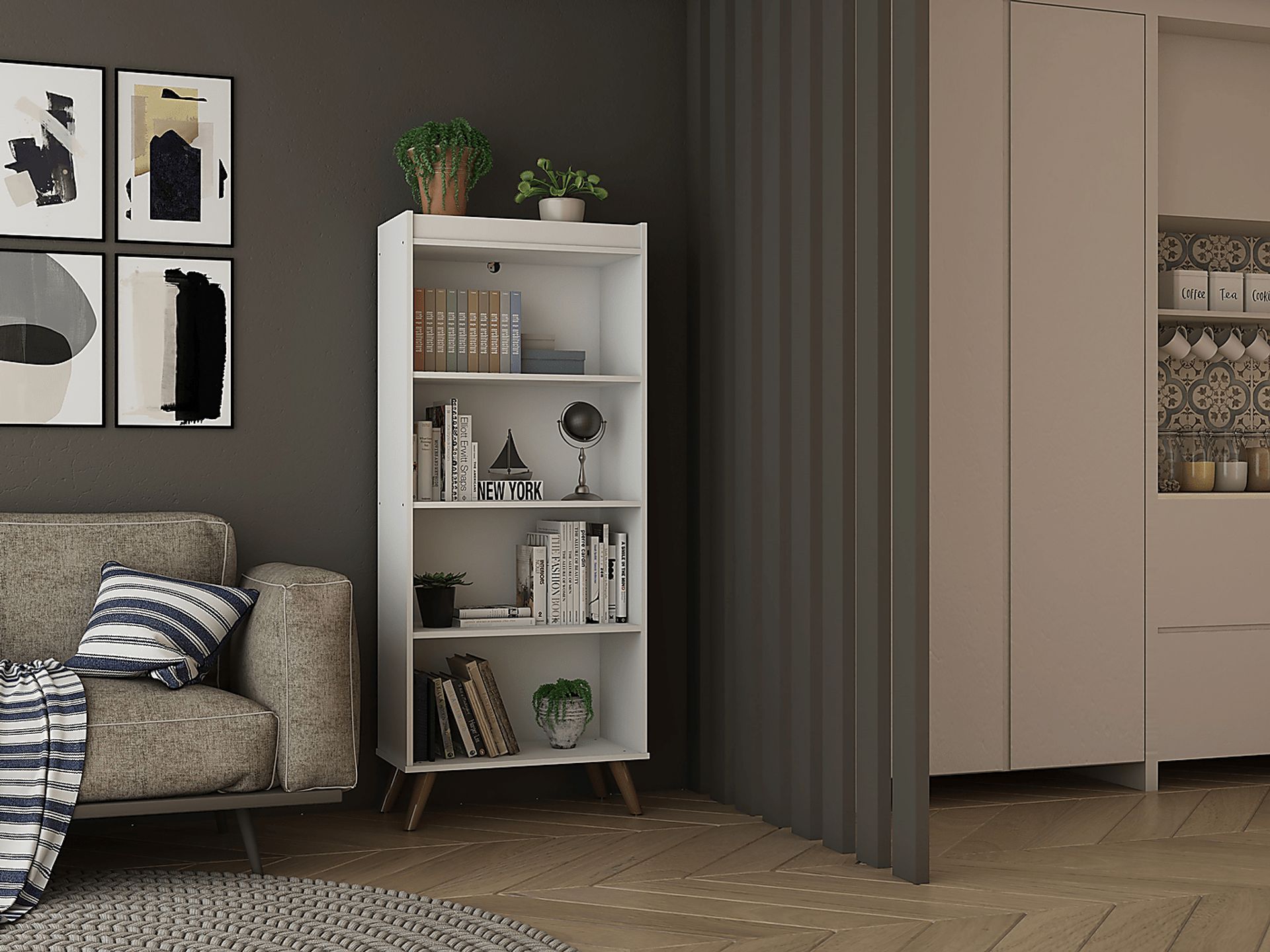 Bonnedelle White Bookcase - Image 4
