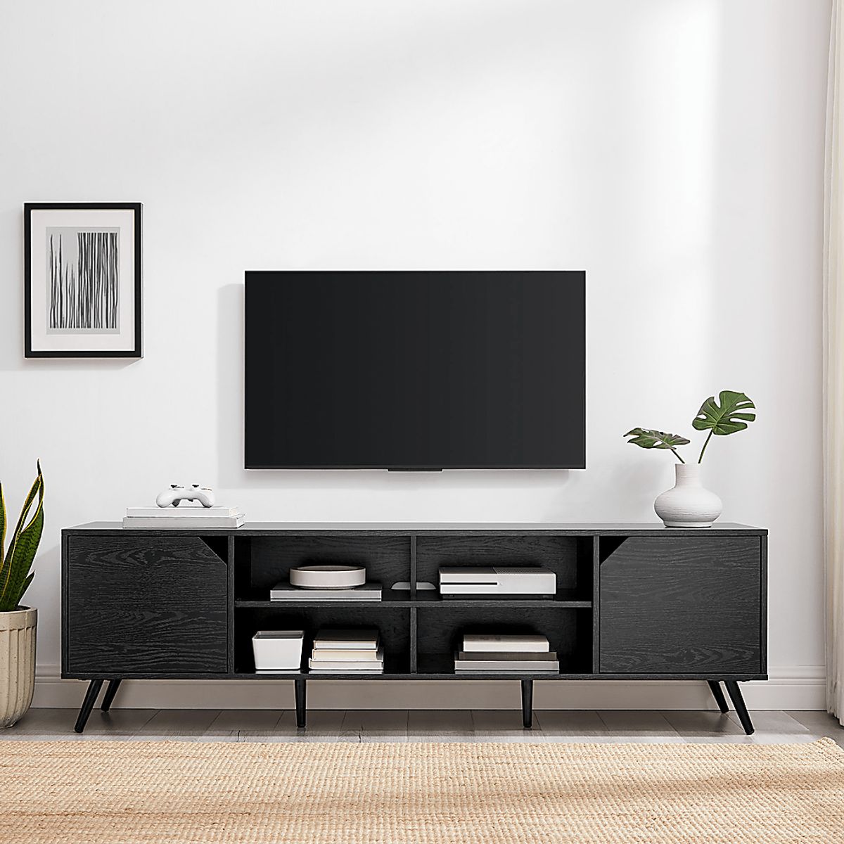 Bookwalter Black 70 in. Console | Rooms to Go