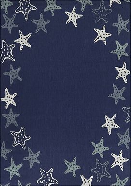 Bora Boulevard Blue 7'10 x 10' Indoor/Outdoor Rug