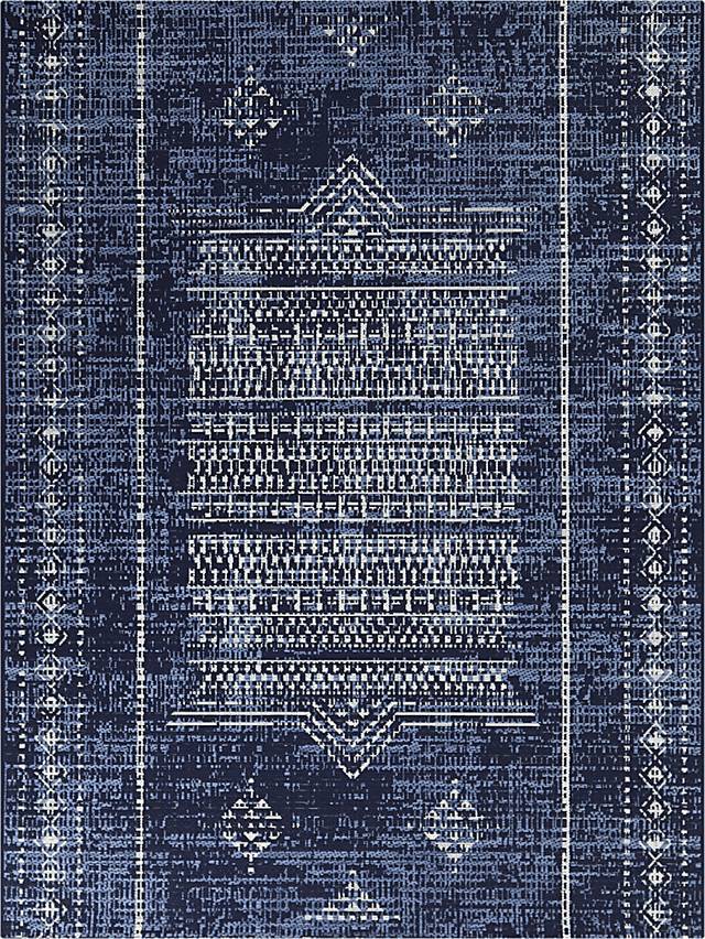 Boran Blue 5'3 x 7' Indoor/Outdoor Rug - Thumbnail - Image 1
