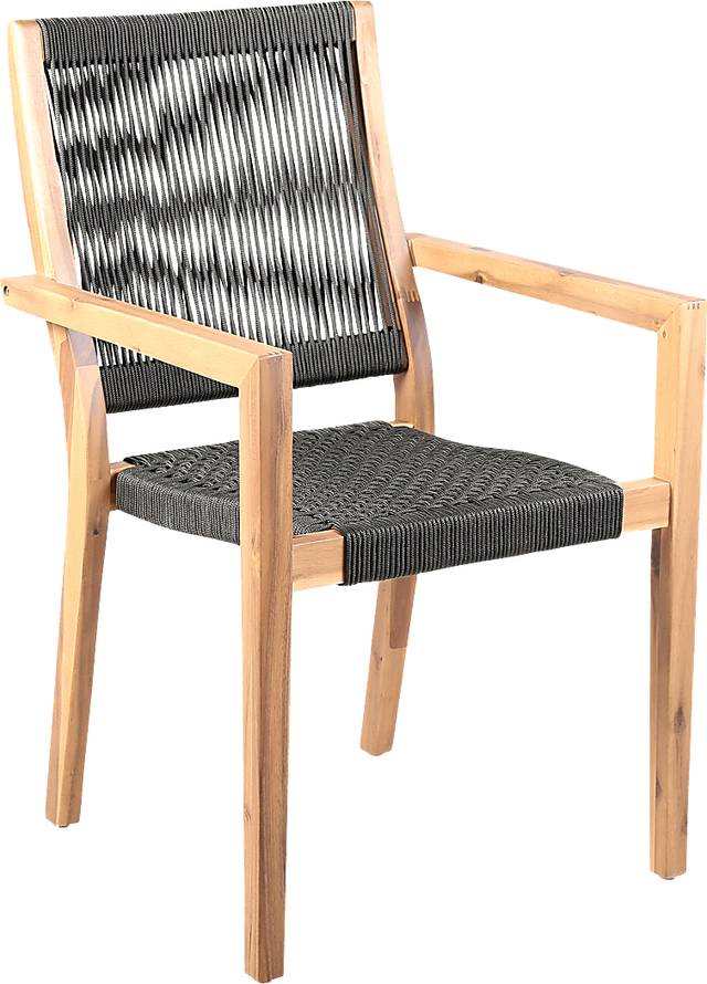 Outdoor Borbeck Black Arm Chair, Set of 2 - Thumbnail - Image 2