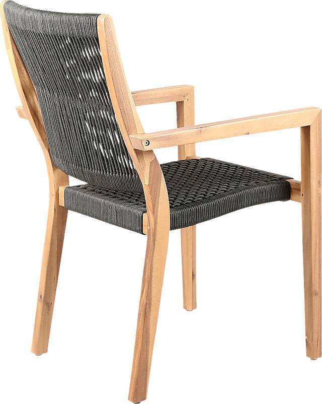 Outdoor Borbeck Black Arm Chair, Set of 2 - Thumbnail - Image 4