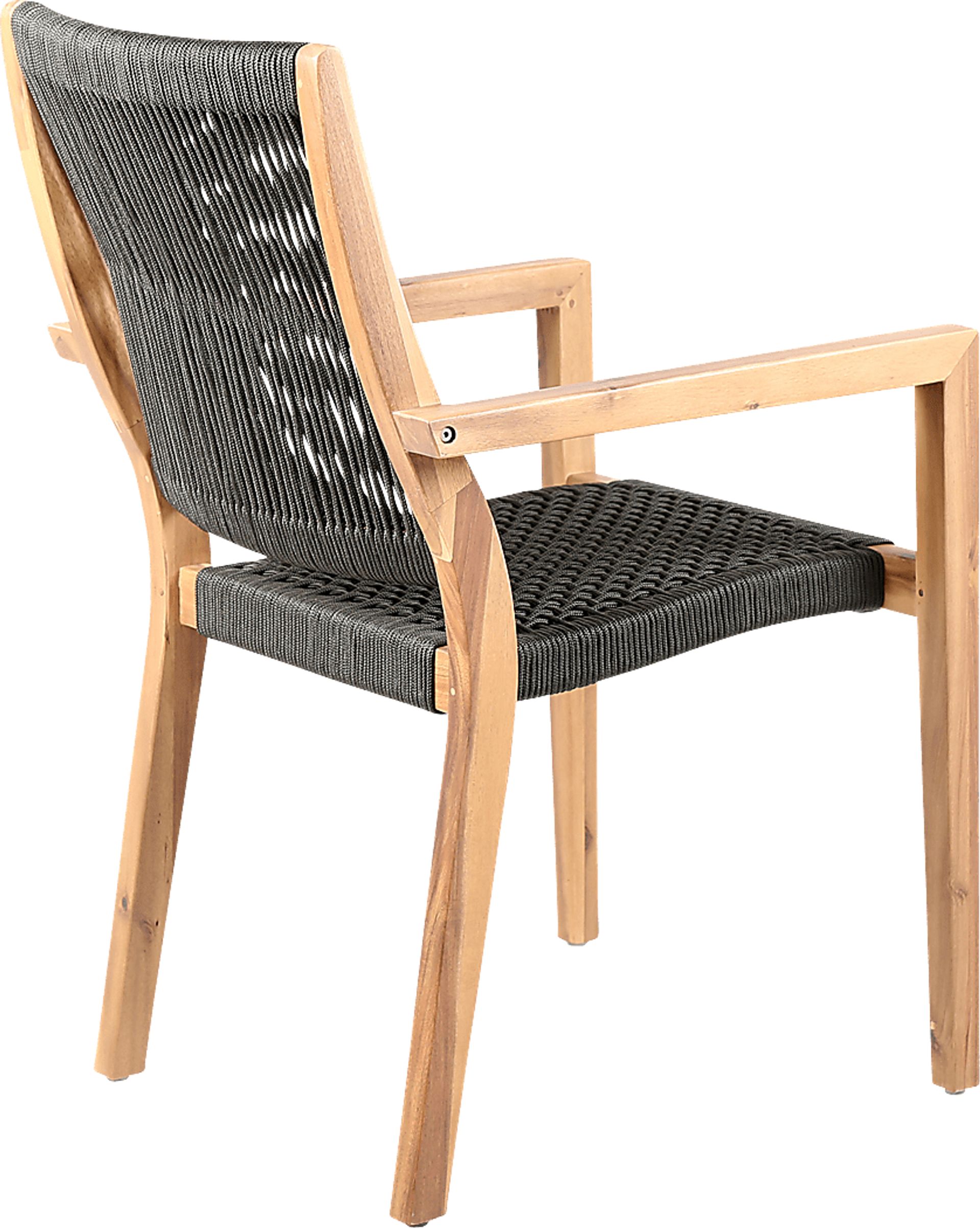 Outdoor Borbeck Black Arm Chair, Set of 2 - Image 4