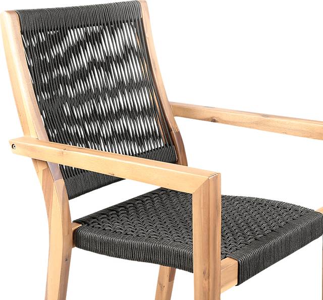 Outdoor Borbeck Black Arm Chair, Set of 2 - Thumbnail - Image 5