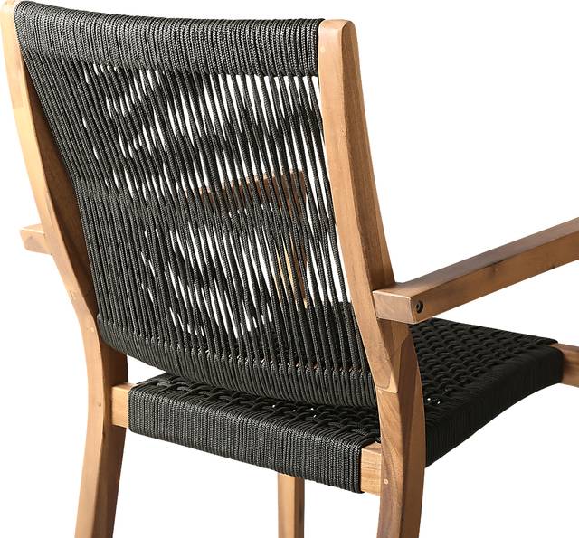 Outdoor Borbeck Black Arm Chair, Set of 2 - Thumbnail - Image 6
