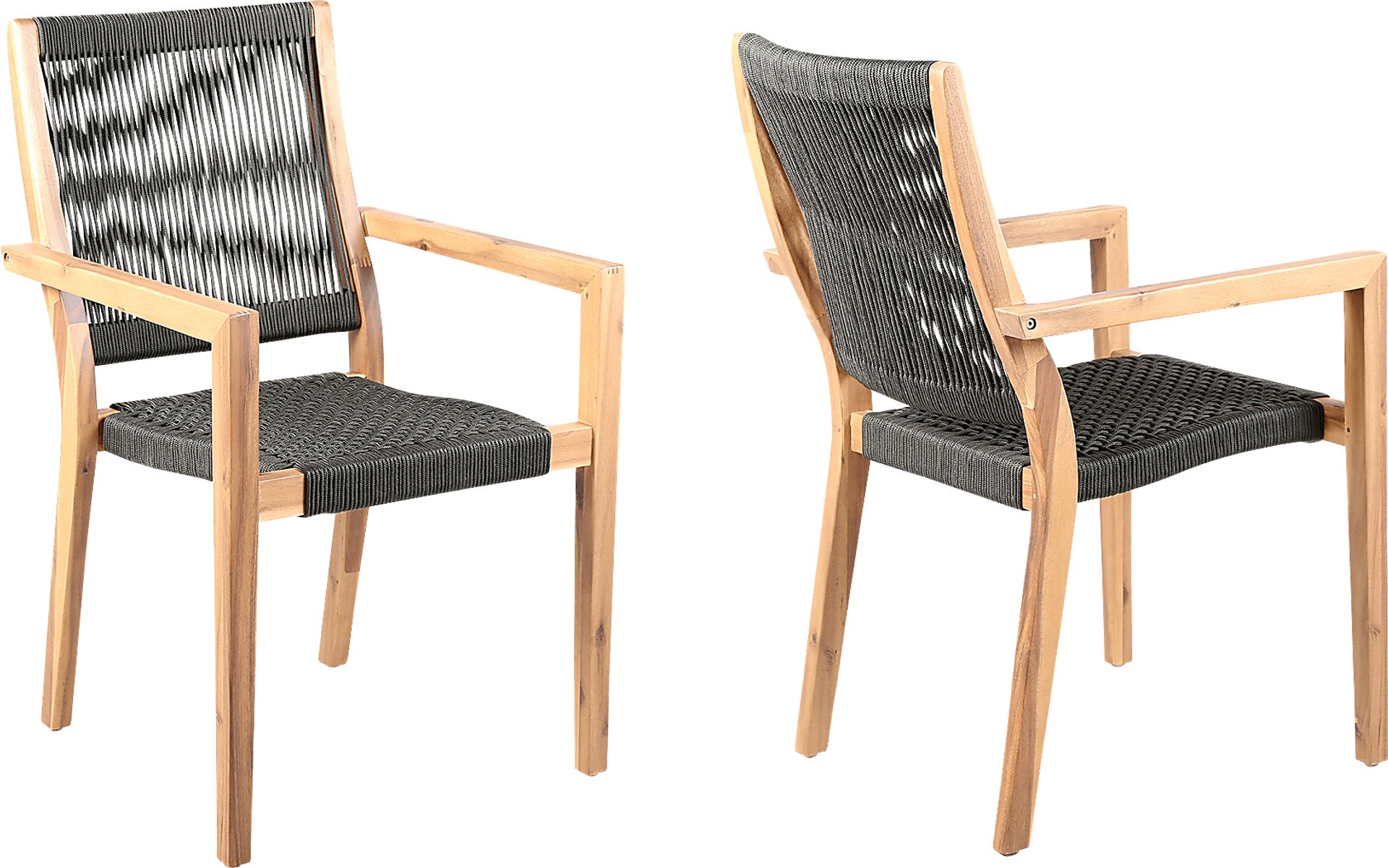 Outdoor Borbeck Black Arm Chair, Set of 2 - Image 1