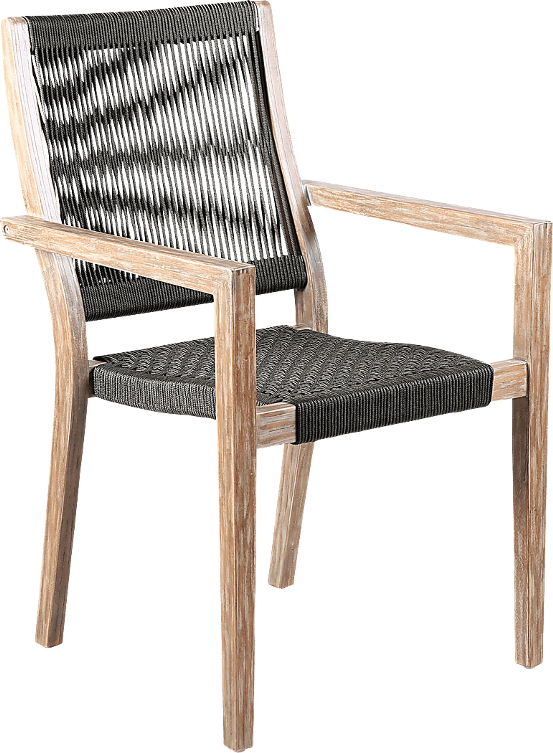 Outdoor Borbeck Black Arm Chair, Set of 2 - Image 2