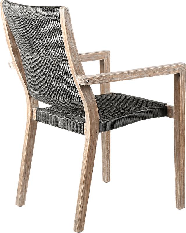 Outdoor Borbeck Black Arm Chair, Set of 2 - Thumbnail - Image 4