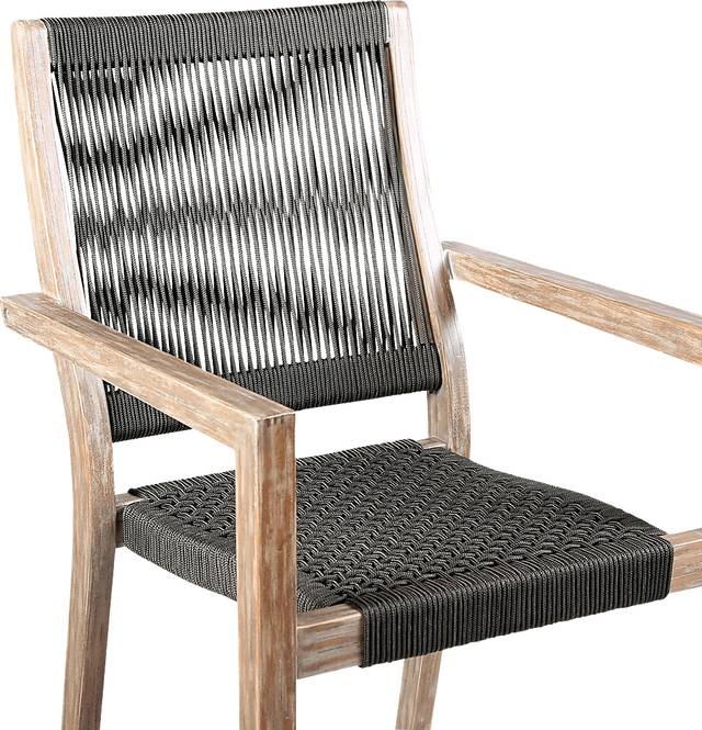 Outdoor Borbeck Black Arm Chair, Set of 2 - Thumbnail - Image 5