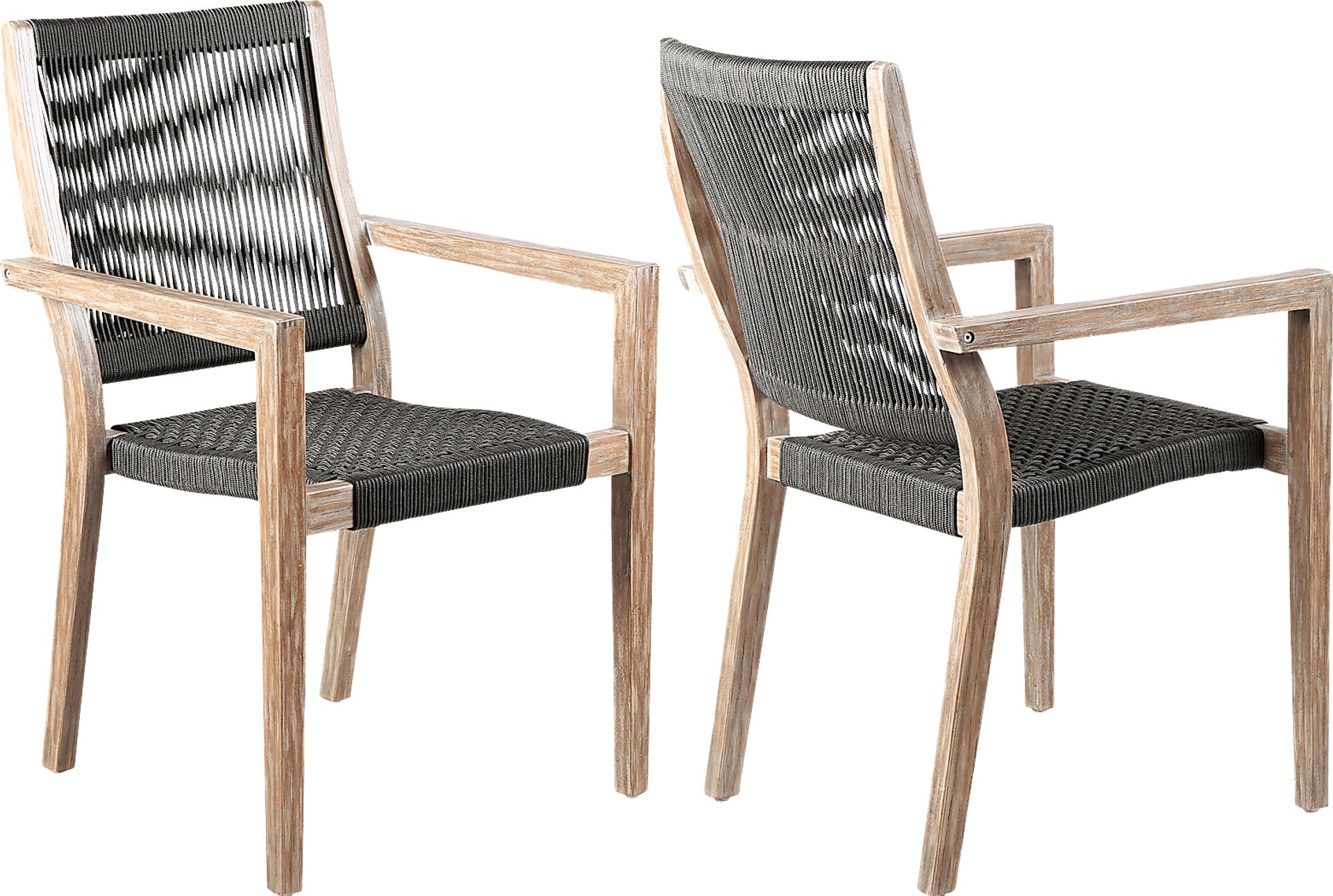 Outdoor Borbeck Black Arm Chair, Set of 2 - Image 1