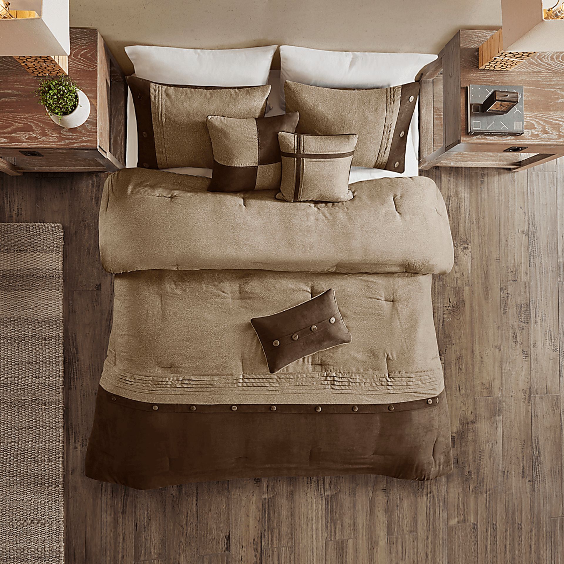 Borchard Brown 7 Pc California King Comforter Set - Image 3