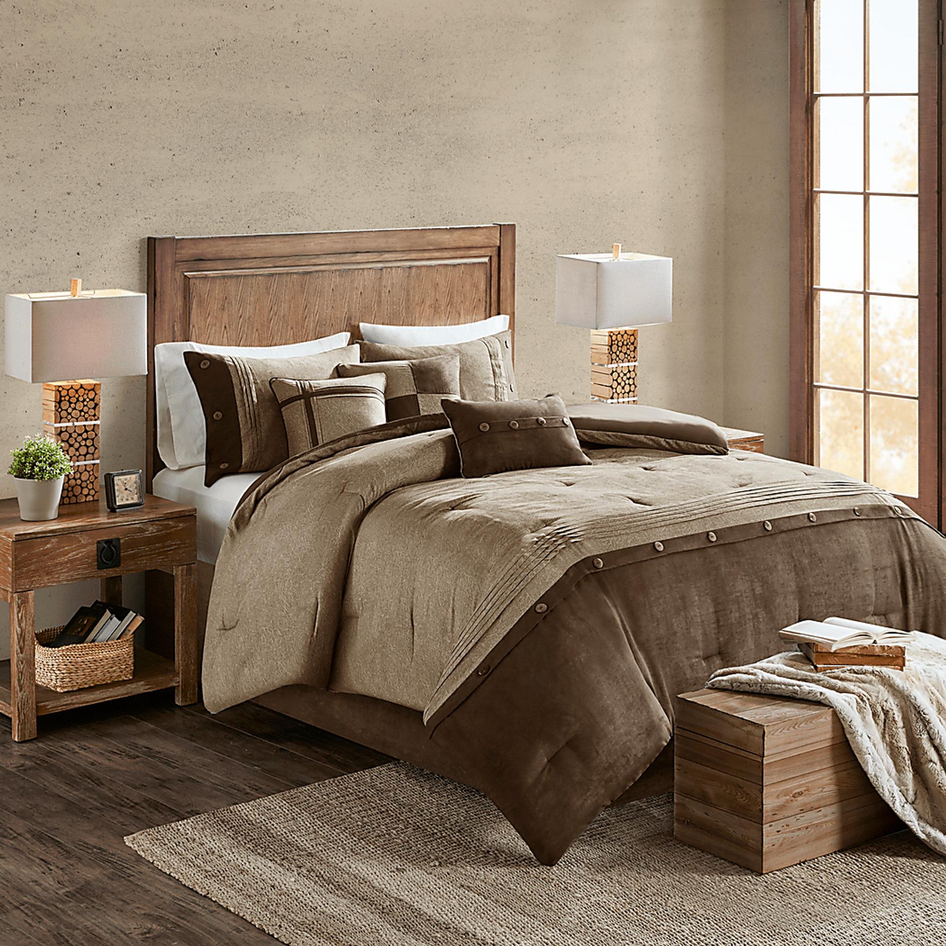 Borchard Brown 7 Pc Queen Comforter Set