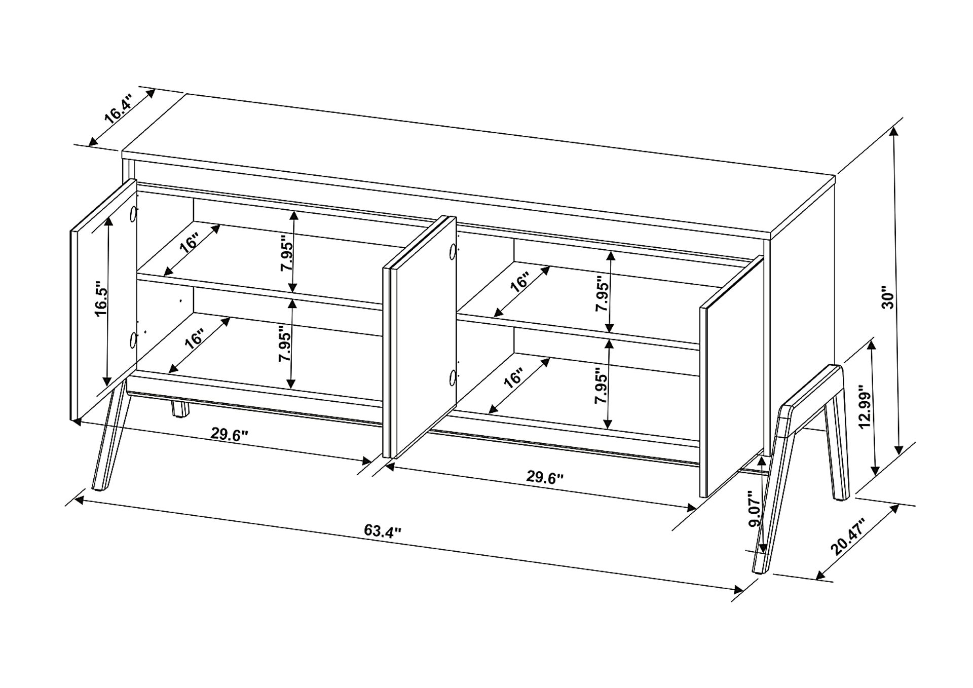 Borley II Black Sideboard - Image 6