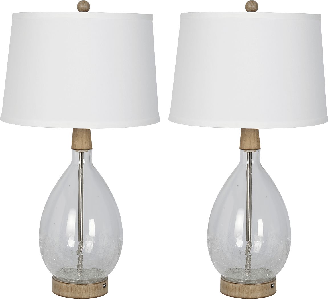 Borrada Bay Clear Table Lamps, Set of 2