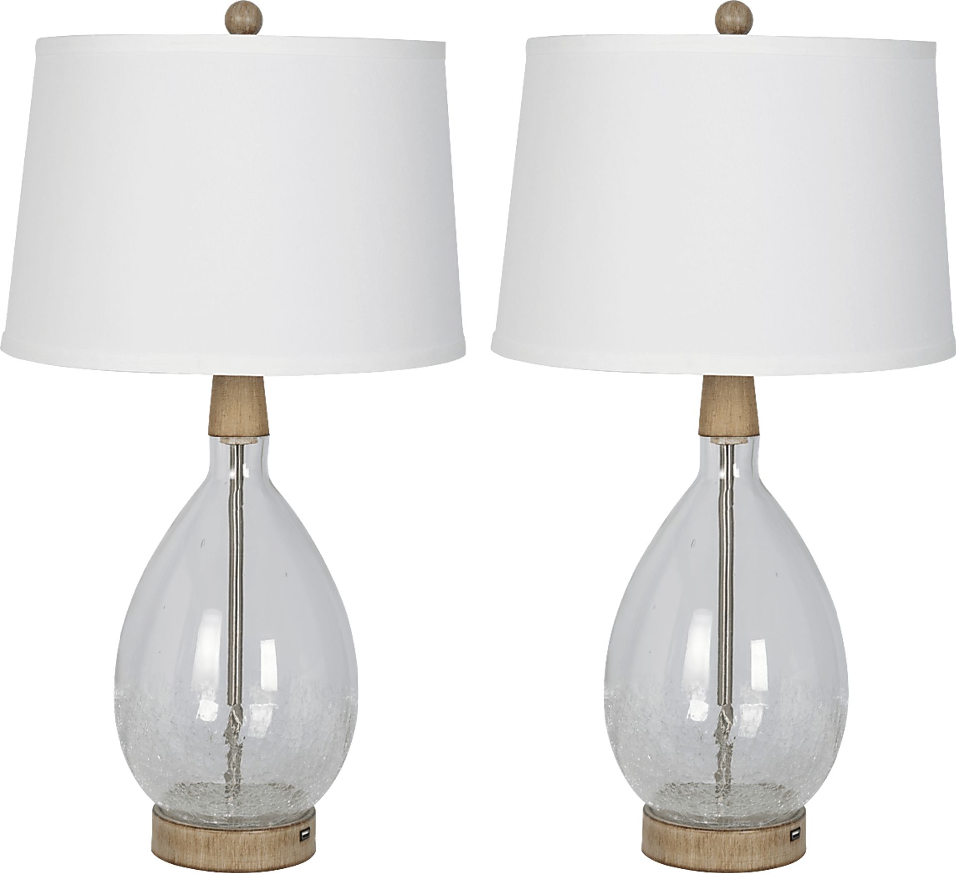 Borrada Bay Clear Table Lamps, Set of 2 - Image 1