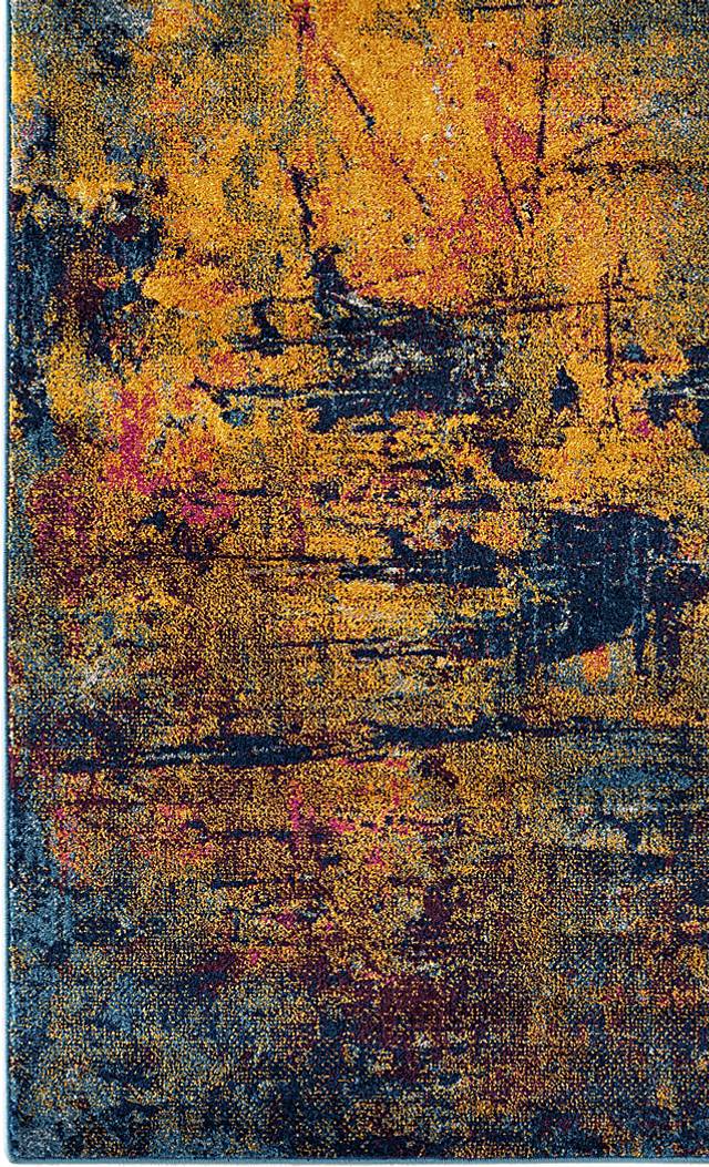 Borve Orange/Navy 5'3 x 7'6 Rug - Thumbnail - Image 4