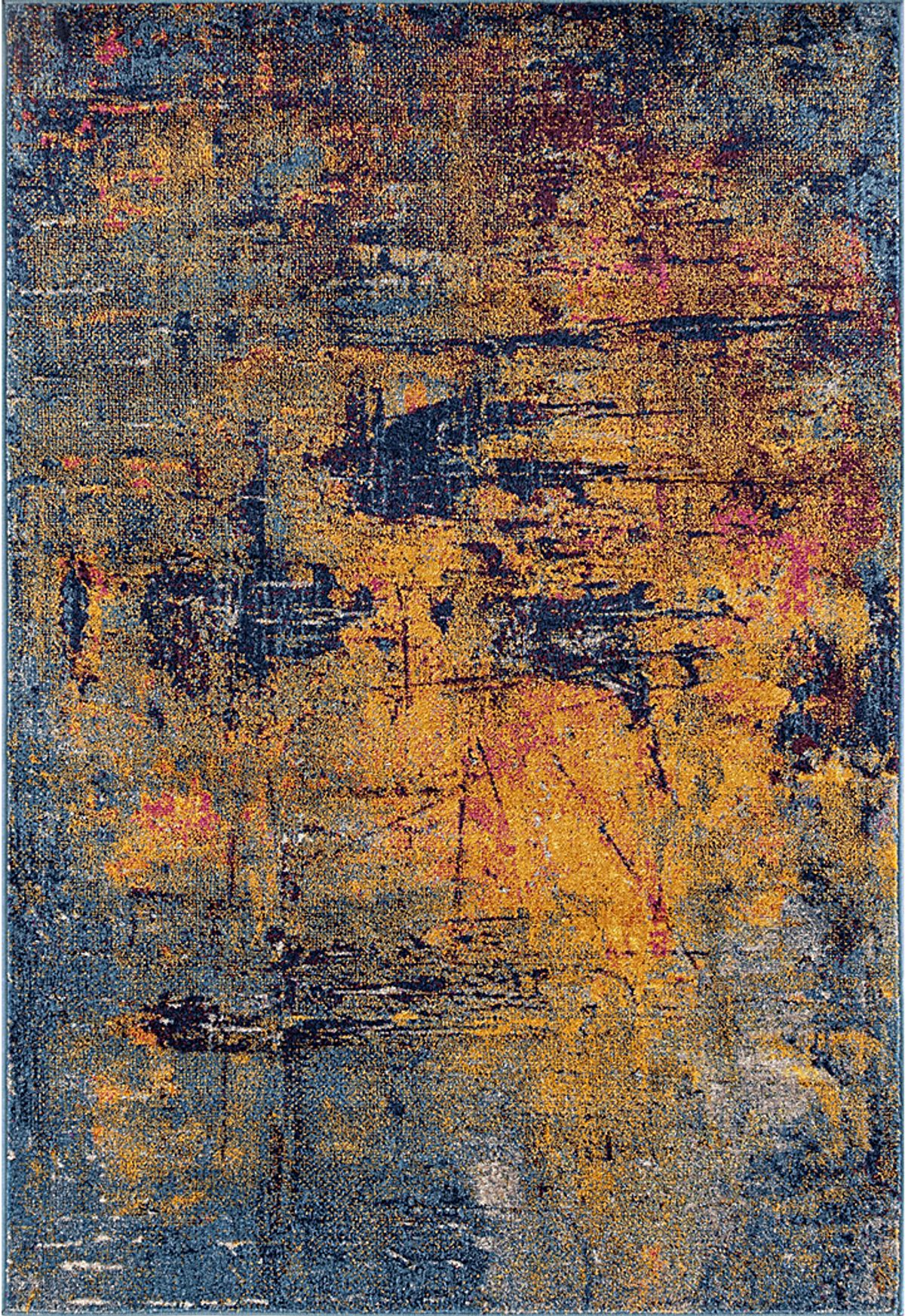 Borve Navy,Orange Blue,Orange,Red Rugs | Rooms to Go