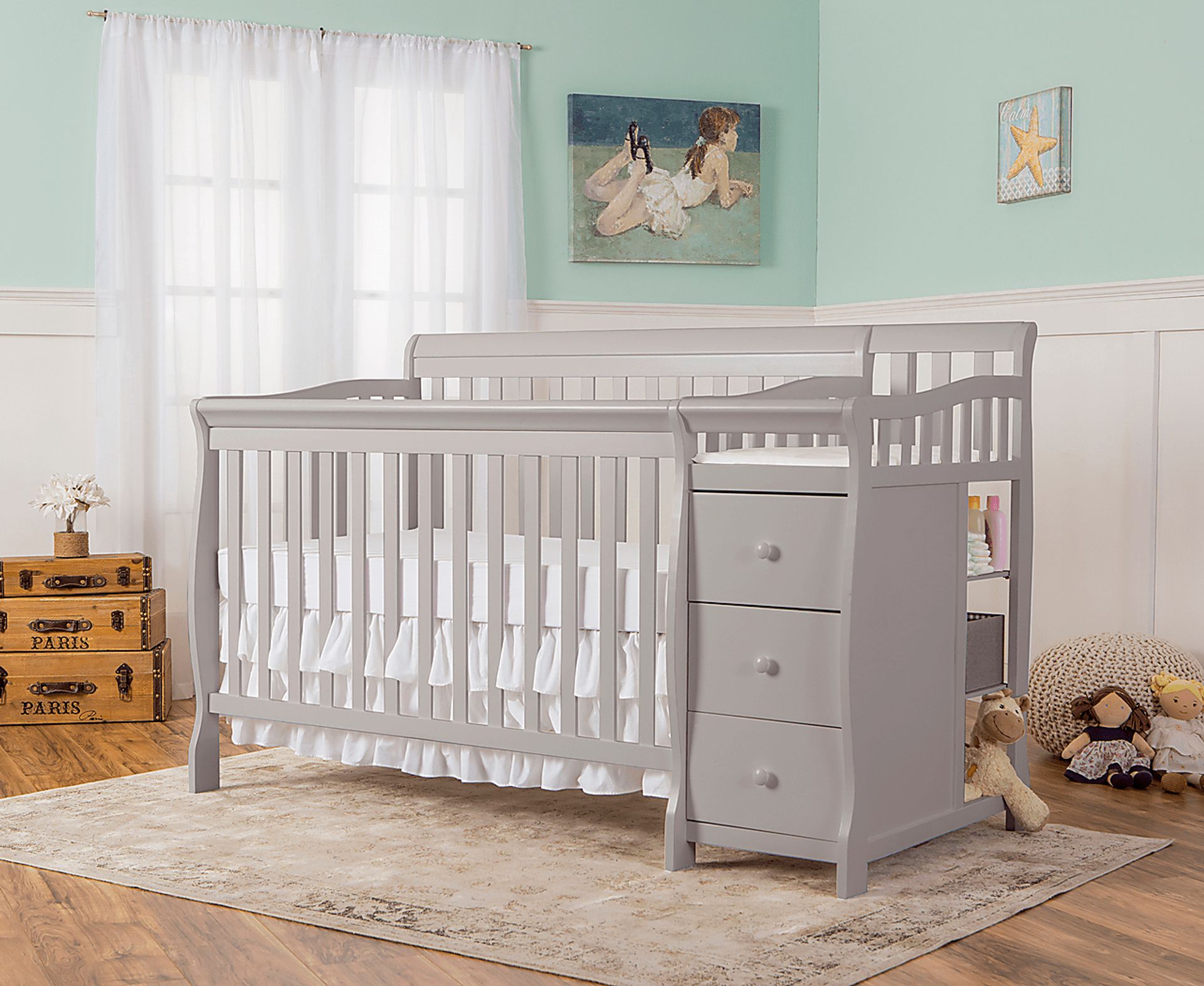 Bosley Gray Convertible Crib and Changer - Image 4