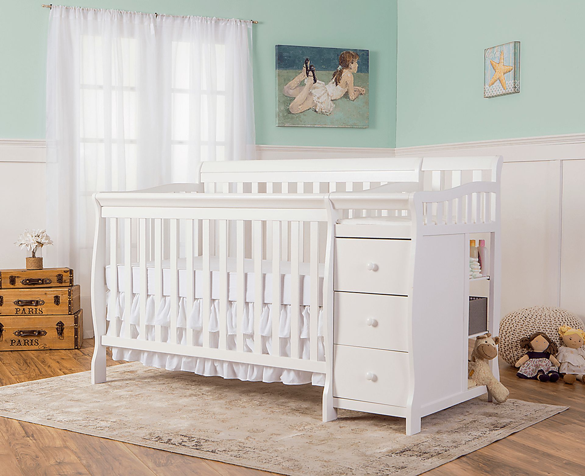 Bosley White Convertible Crib and Changer - Image 4
