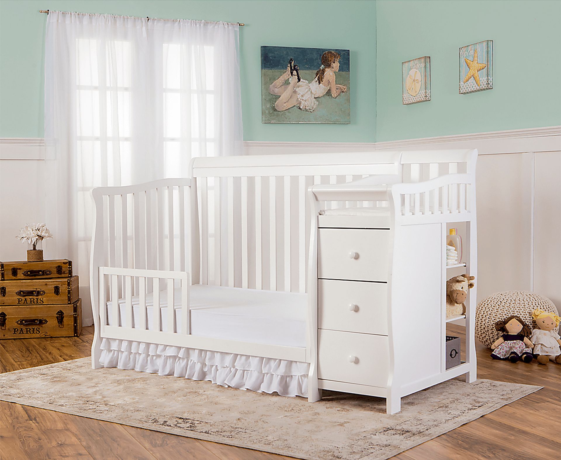 Bosley White Convertible Crib and Changer - Image 5