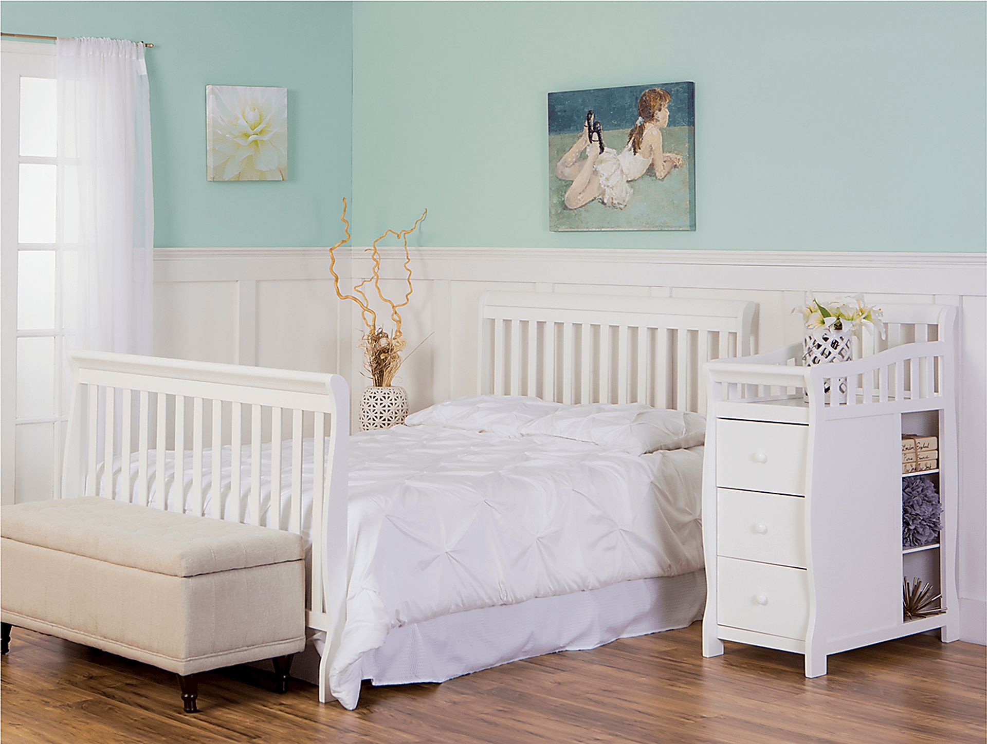 Bosley White Convertible Crib and Changer - Image 6