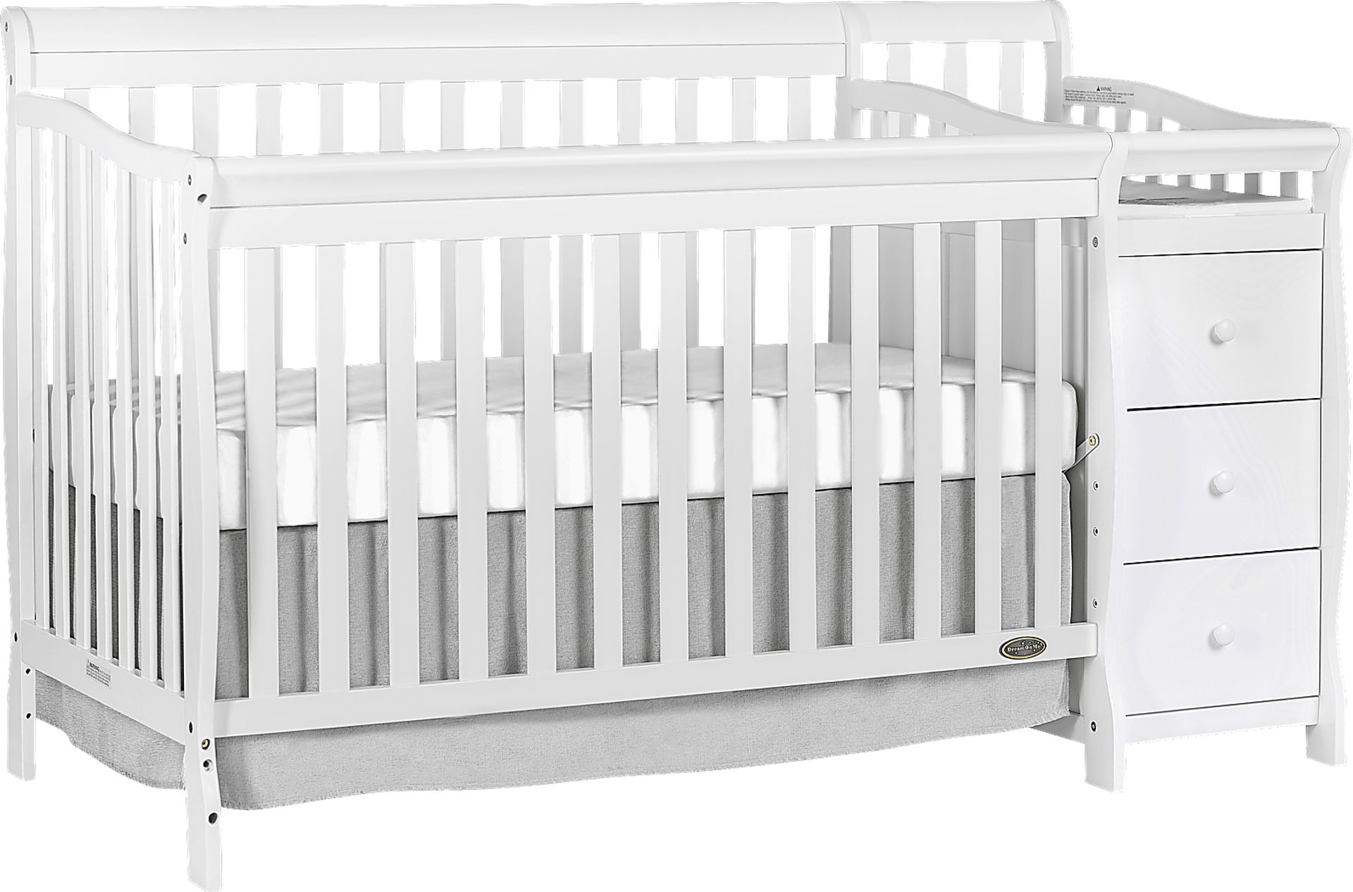 Bosley White Convertible Crib and Changer - Image 1