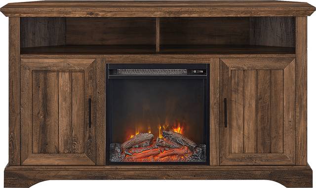 Bosswood Brown 54 in. Console With Electric Fireplace - Thumbnail - Image 2