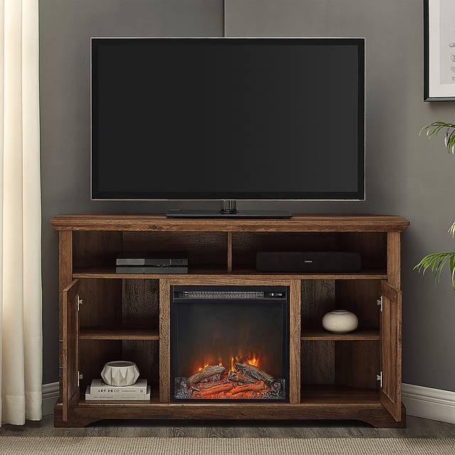 Bosswood Brown 54 in. Console With Electric Fireplace - Thumbnail - Image 5