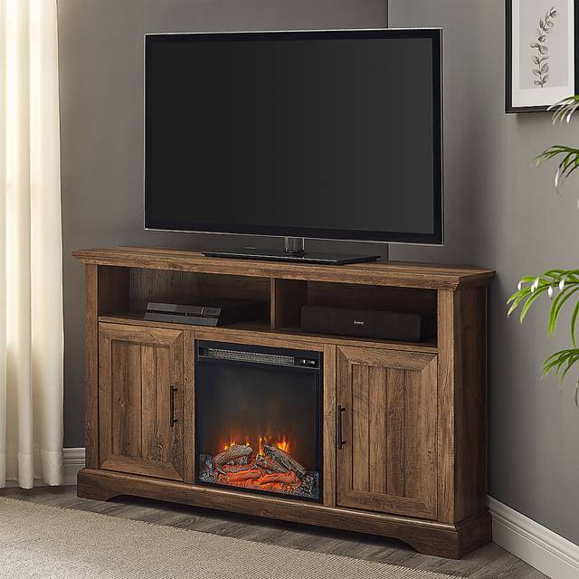 Bosswood Brown 54 in. Console With Electric Fireplace - Thumbnail - Image 6