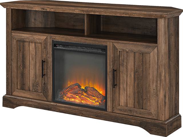 Bosswood Brown 54 in. Console With Electric Fireplace - Thumbnail - Image 1