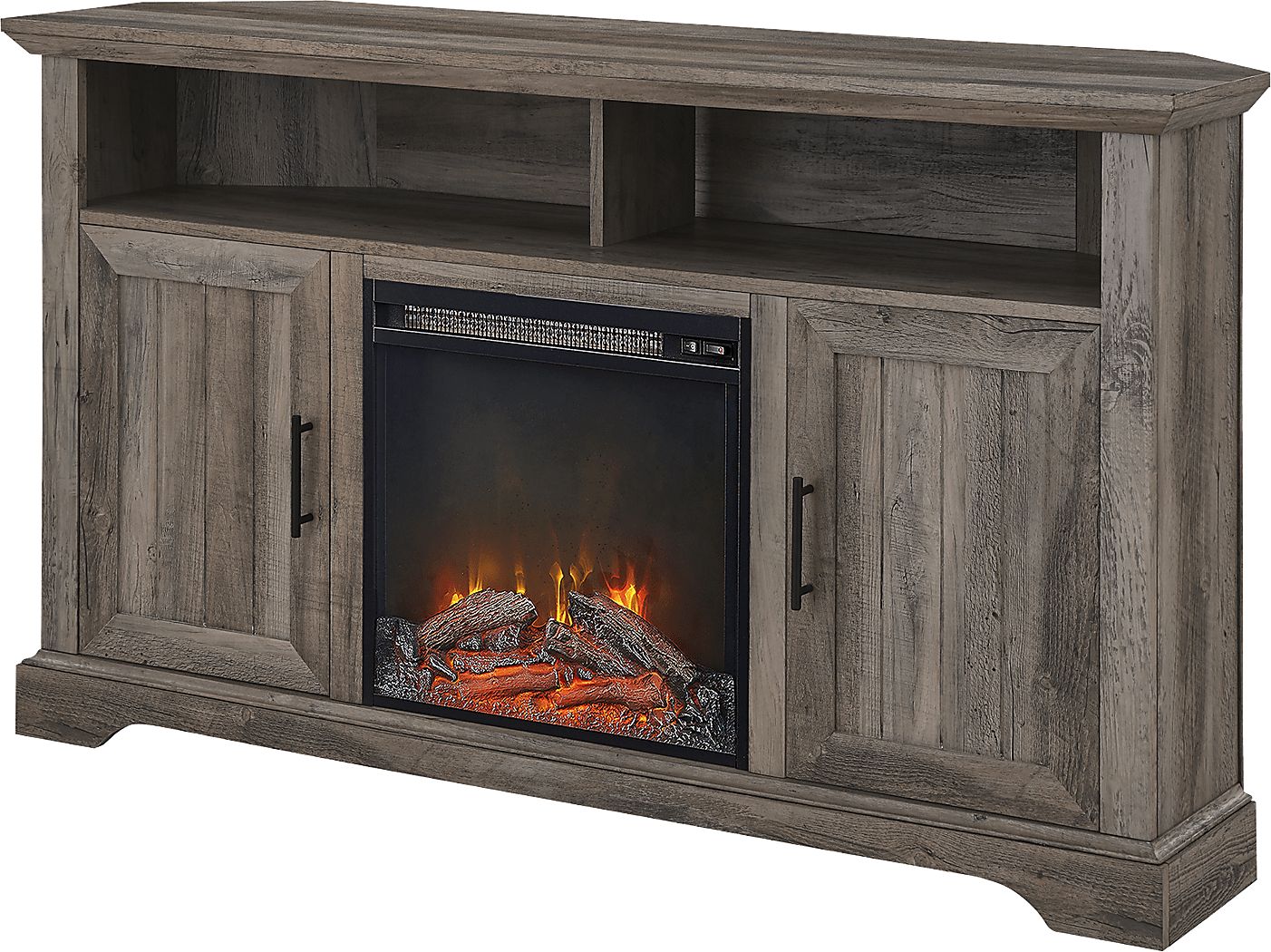 Bosswood Gray 54 in. Console With Electric Fireplace Rooms To Go