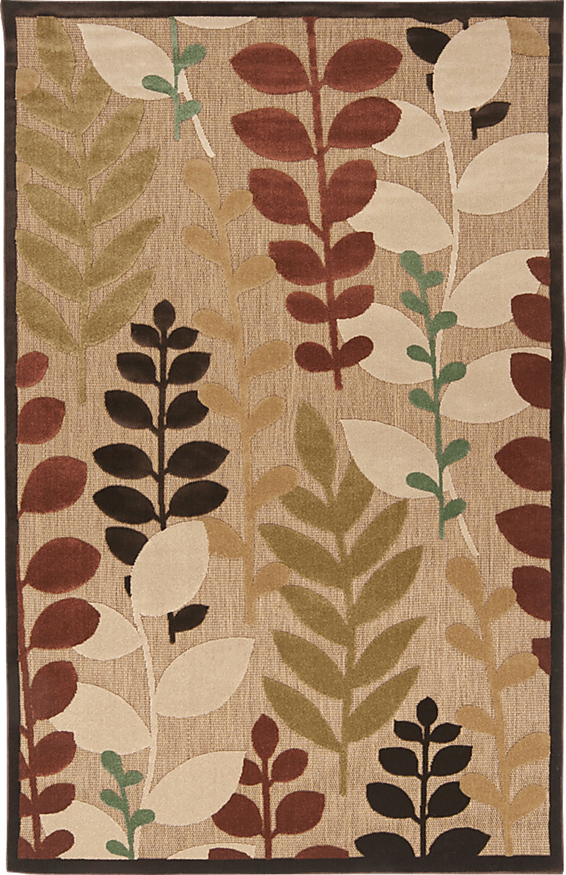 Botanica Brown Olefin Fabric Rug | Rooms to Go
