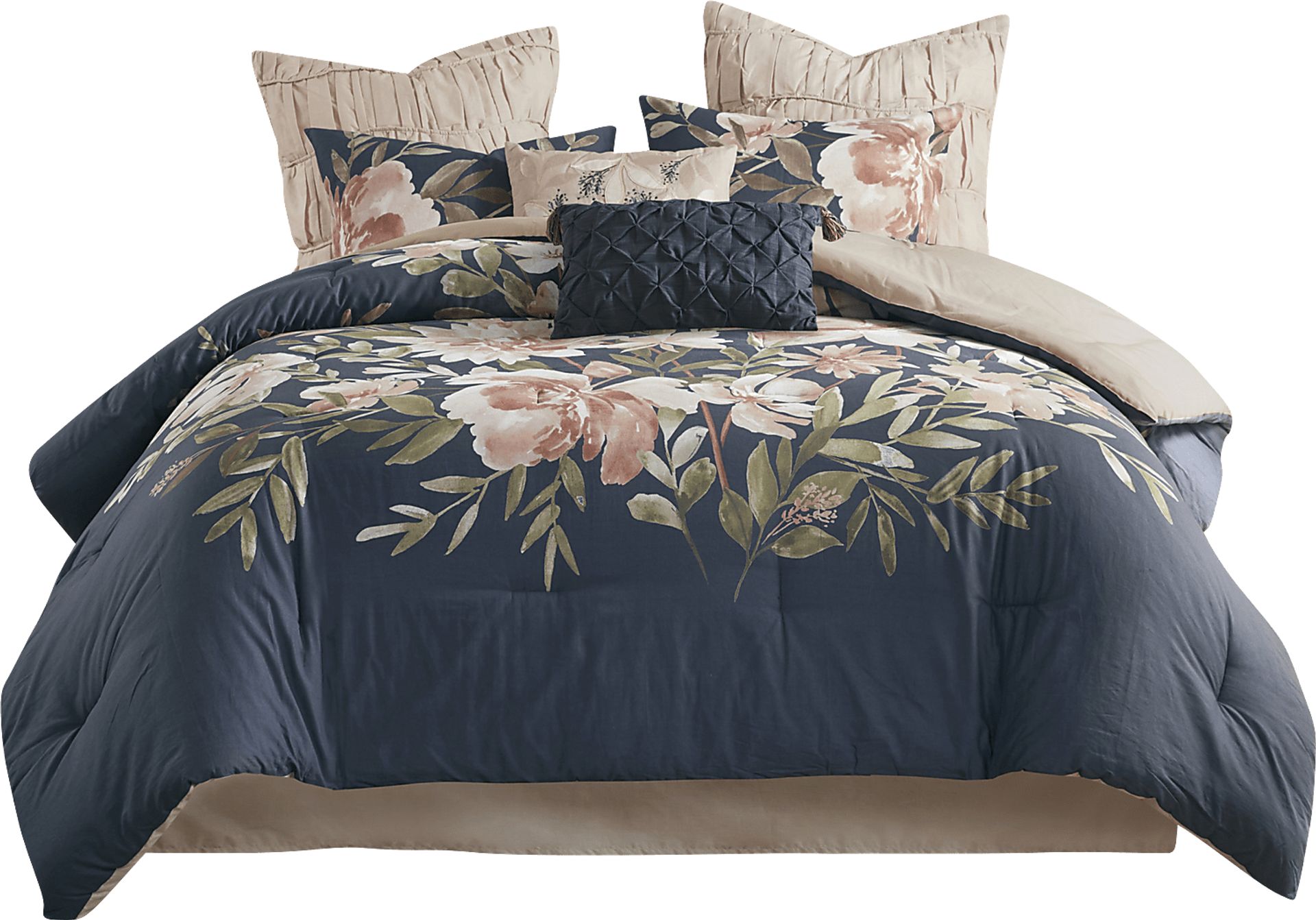 Bottlebrush Navy 8 Pc King Comforter Set - Image 12
