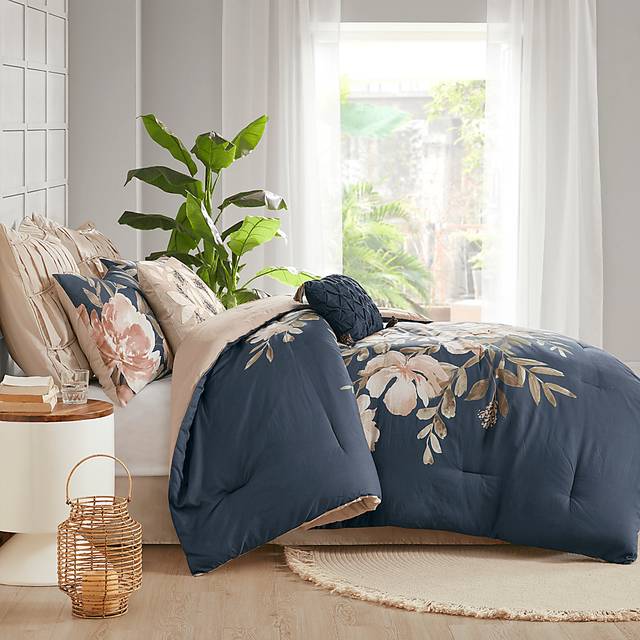 Bottlebrush Navy 8 Pc King Comforter Set - Thumbnail - Image 3