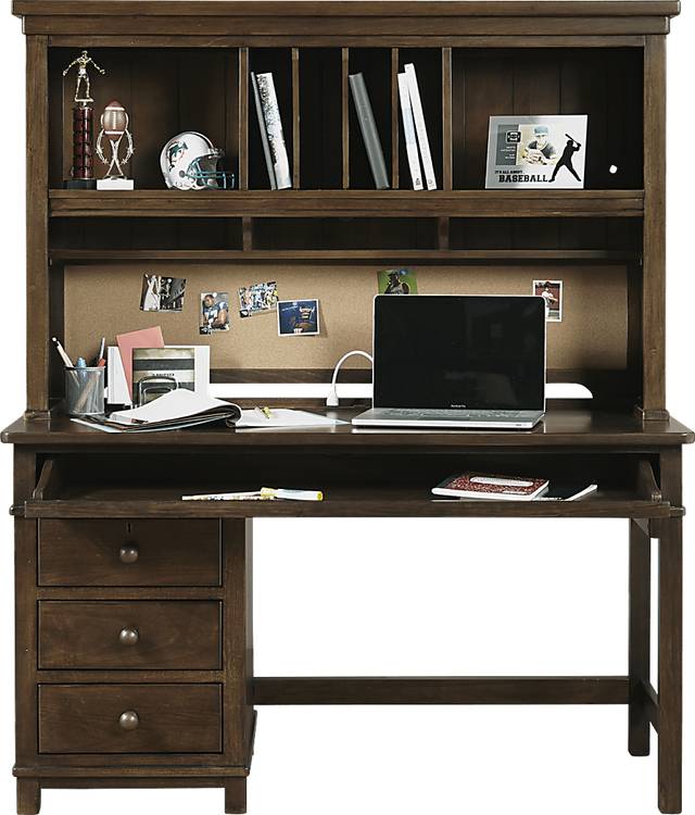 Boulder Chocolate Desk & Hutch - Thumbnail - Image 2