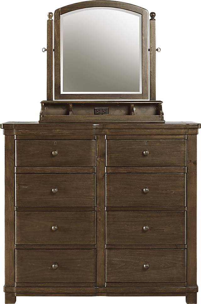 Boulder Chocolate Dressing Chest & Tilt Mirror - Thumbnail - Image 1