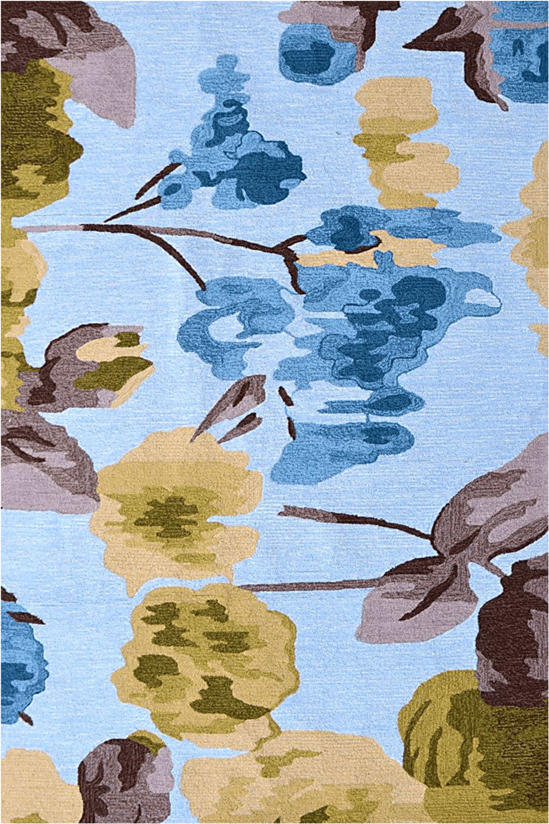 Bourmur Blue 5' x 8' Indoor/Outdoor Rug - Image 1