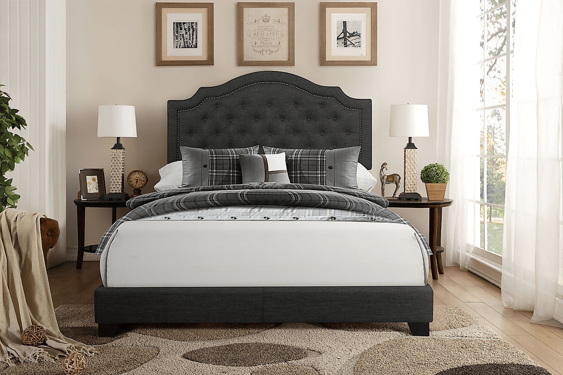 Bowerton Dark Gray Full Upholstered Bed - Image 2