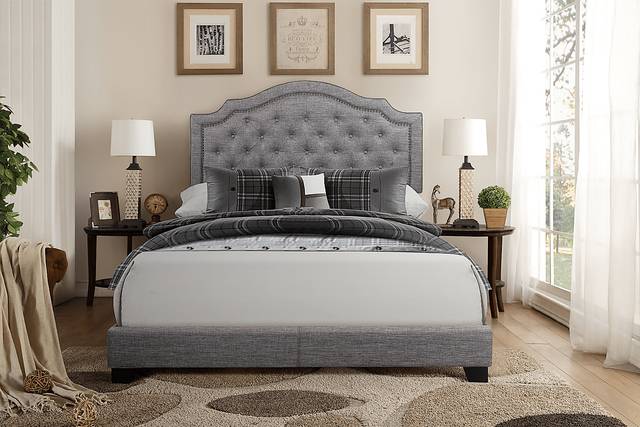 Bowerton Gray Queen Upholstered Bed - Thumbnail - Image 2